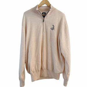 Footjoy Pullover Pinehurst 1895 Embroidery 1/4 Zip Lined Jacket Beige Mens Large